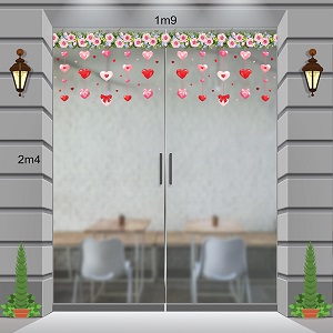 Decal dán tường Decal 8/3 Dây leo trái tim dán trang trí cửa kính đẹp Decal dán tường Decal 8/3 Dây leo trái tim dán trang trí cửa kính đẹp