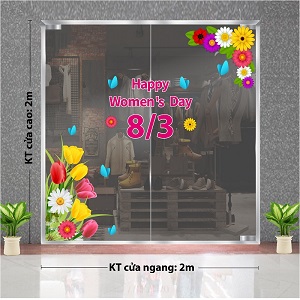 Decal dán tường Decal 8/3 Hoa cỏ mùa xuân Decal dán tường Decal 8/3 Hoa cỏ mùa xuân