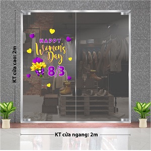 Decal dán tường Decal 8/3 Hoa màu tím dán kính trang trí đẹp Decal dán tường Decal 8/3 Hoa màu tím dán kính trang trí đẹp