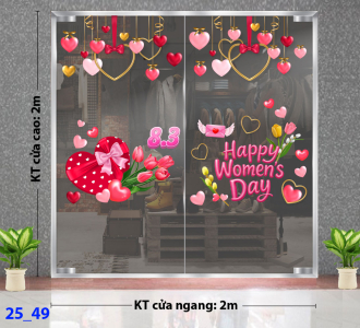 Decal dán tường Decal 8/3 Trang trí cửa kính - Combo 49 Decal dán tường Decal 8/3 Trang trí cửa kính - Combo 49