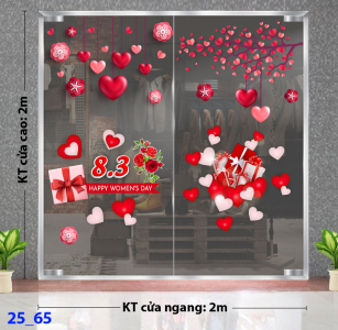 Decal dán tường Decal 8/3 Trang trí cửa kính - Combo 65 Decal dán tường Decal 8/3 Trang trí cửa kính - Combo 65
