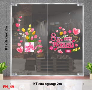 Decal dán tường Decal 8/3 Trang trí cửa kính - mẫu 49 Decal dán tường Decal 8/3 Trang trí cửa kính - mẫu 49