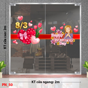 Decal dán tường Decal 8/3 Trang trí cửa kính - mẫu 50 Decal dán tường Decal 8/3 Trang trí cửa kính - mẫu 50