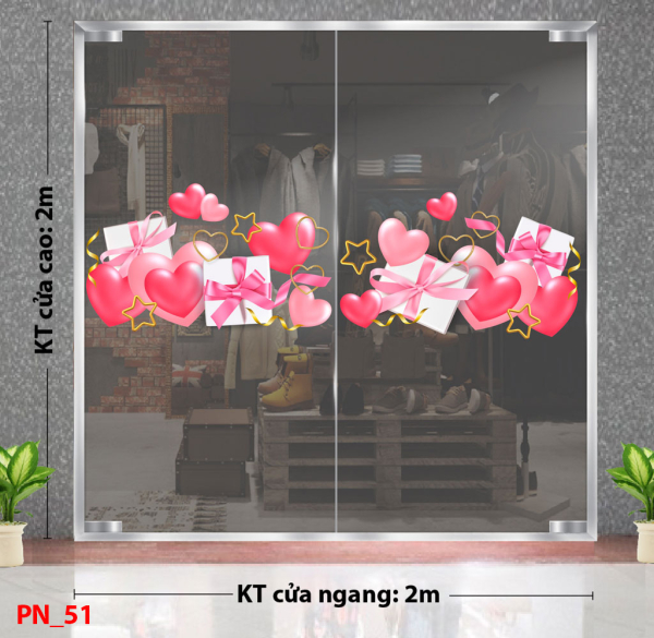 Decal dán tường Decal 8/3 Trang trí cửa kính - mẫu 51 Decal dán tường Decal 8/3 Trang trí cửa kính - mẫu 51