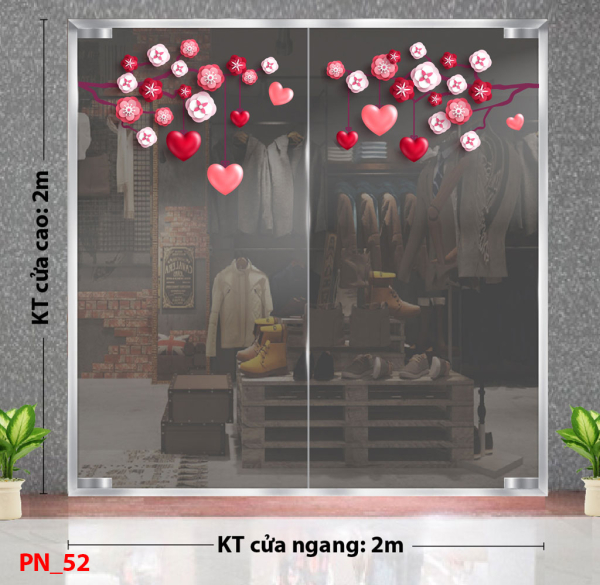 Decal dán tường Decal 8/3 Trang trí cửa kính - mẫu 52 Decal dán tường Decal 8/3 Trang trí cửa kính - mẫu 52