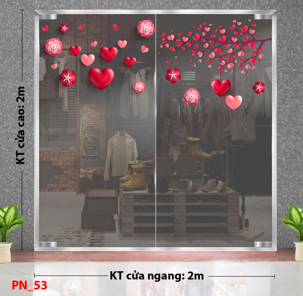 Decal dán tường Decal 8/3 Trang trí cửa kính - mẫu 53 Decal dán tường Decal 8/3 Trang trí cửa kính - mẫu 53