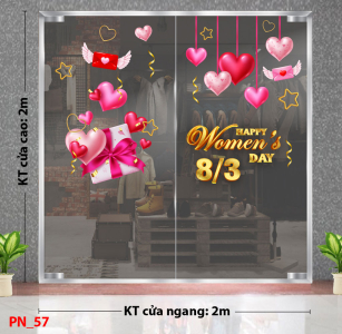 Decal dán tường Decal 8/3 Trang trí cửa kính - mẫu 57 Decal dán tường Decal 8/3 Trang trí cửa kính - mẫu 57