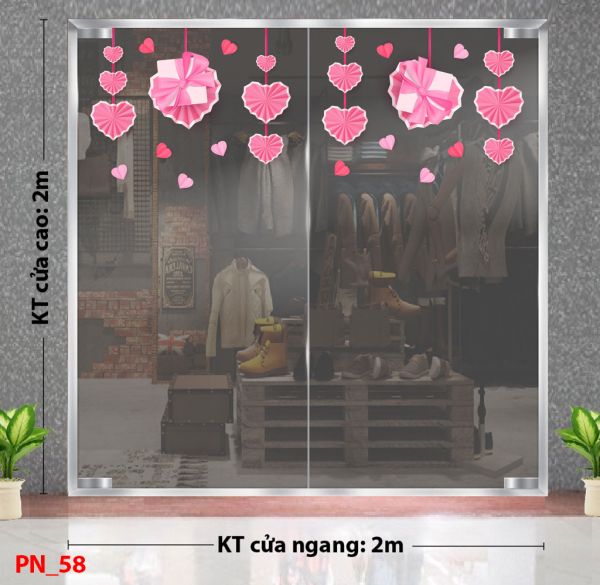 Decal dán tường Decal 8/3 Trang trí cửa kính - mẫu 58 Decal dán tường Decal 8/3 Trang trí cửa kính - mẫu 58
