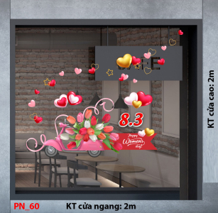 Decal dán tường Decal 8/3 Trang trí cửa kính - mẫu 60 Decal dán tường Decal 8/3 Trang trí cửa kính - mẫu 60