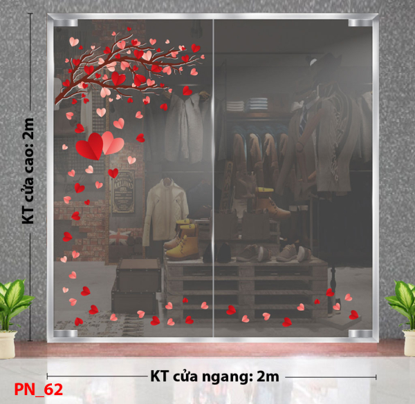 Decal dán tường Decal 8/3 Trang trí cửa kính - mẫu 62 Decal dán tường Decal 8/3 Trang trí cửa kính - mẫu 62