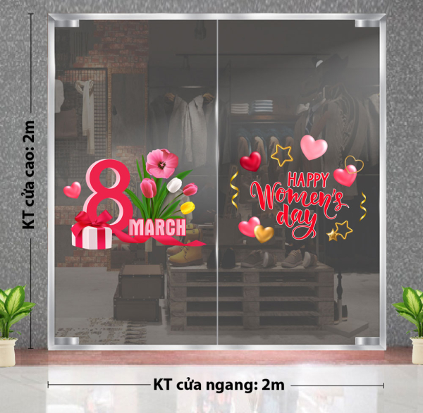Decal dán tường Decal 8/3 Trang trí cửa kính - Mẫu 30 hoa 8/3 Decal dán tường Decal 8/3 Trang trí cửa kính - Mẫu 30 hoa 8/3