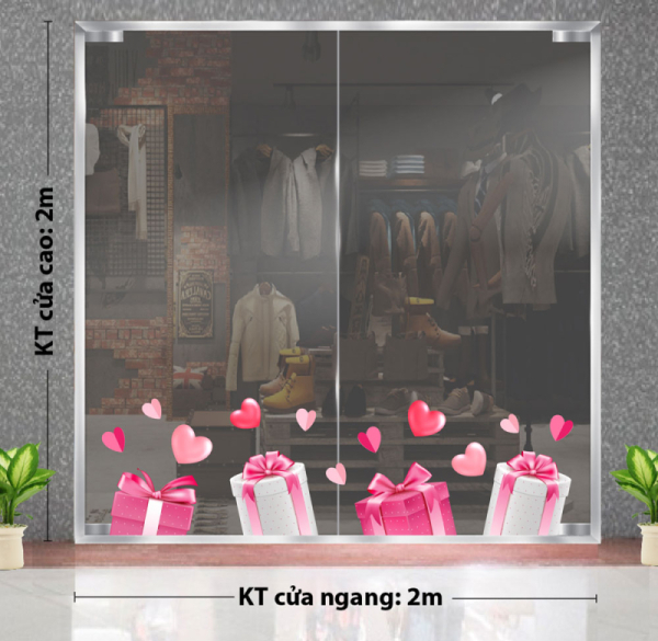 Decal dán tường Decal 8/3 Trang trí cửa kính- Mẫu 35 hộp quà xinh Decal dán tường Decal 8/3 Trang trí cửa kính- Mẫu 35 hộp quà xinh
