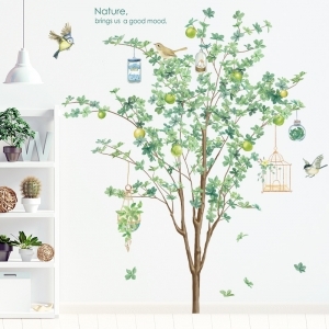 Decal dán tường Decal dán tường decal cây xanh chim hót, phong cách hàn quốc, trang trí phòng ngủ, ở TPHCM Decal dán tường Decal dán tường decal cây xanh chim hót, phong cách hàn quốc, trang trí phòng ngủ, ở TPHCM