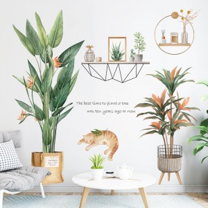 Decal dán tường Decal cây xanh hoa vàng dán trang trí phòng ngủ, cao cấp ở TPHCM Decal dán tường Decal cây xanh hoa vàng dán trang trí phòng ngủ, cao cấp ở TPHCM