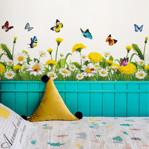Decal dán tường Decal chân tường decal chân tường hoa bồ công anh vàng Decal dán tường Decal chân tường decal chân tường hoa bồ công anh vàng