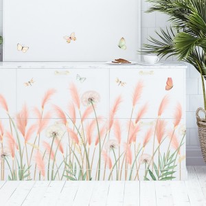 Decal dán tường Decal dán chân tường hoa cỏ may, dán góc cầu thang ở TPHCM