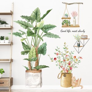 Decal dán tường Decal chậu hoa và chậu cây xanh dán phòng ngủ, khổ lớn ở TPHCM Decal dán tường Decal chậu hoa và chậu cây xanh dán phòng ngủ, khổ lớn ở TPHCM