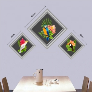 Decal dán tường Decal Chim hoa sắc màu Decal dán tường Decal Chim hoa sắc màu