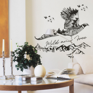 Decal dán tường Decal dán decal chim trĩ cùng non sông núi đồi cây lá, dán theo sở thích, trang trí quán cafe Decal dán tường Decal dán decal chim trĩ cùng non sông núi đồi cây lá, dán theo sở thích, trang trí quán cafe