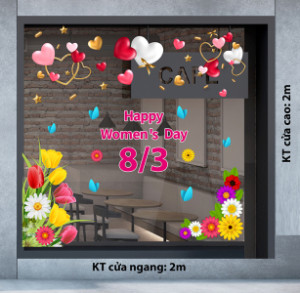 Decal dán tường Decal chữ 8 tháng 3 (8/3) hoa cúc sắc màu Decal dán tường Decal chữ 8 tháng 3 (8/3) hoa cúc sắc màu