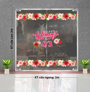 Decal dán tường Decal chữ 8 tháng 3 (8/3) hoa hồng đủ màu sắc Decal dán tường Decal chữ 8 tháng 3 (8/3) hoa hồng đủ màu sắc