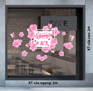 Decal dán tường Decal chữ 8 tháng 3 (8/3) Hoa hồng ngọt ngào 1 Decal dán tường Decal chữ 8 tháng 3 (8/3) Hoa hồng ngọt ngào 1