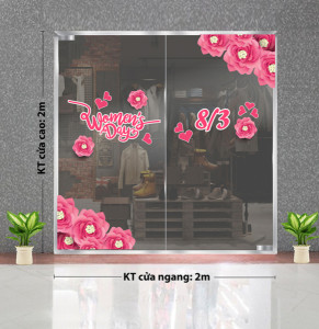 Decal dán tường Decal chữ 8 tháng 3 (8/3) hoa hồng ngọt ngào tươi thắm Decal dán tường Decal chữ 8 tháng 3 (8/3) hoa hồng ngọt ngào tươi thắm