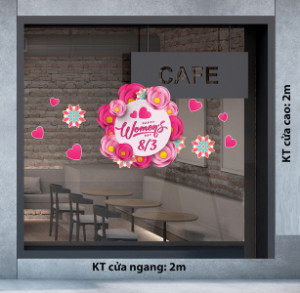 Decal dán tường Decal chữ 8 tháng 3 (8/3) hoa hồng và trái tim 1 Decal dán tường Decal chữ 8 tháng 3 (8/3) hoa hồng và trái tim 1