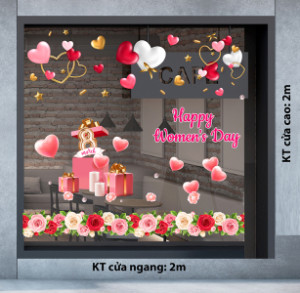 Decal dán tường Decal chữ 8 tháng 3 (8/3) những hộp quà màu hồng đẹp Decal dán tường Decal chữ 8 tháng 3 (8/3) những hộp quà màu hồng đẹp