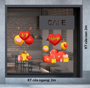 Decal dán tường Decal chữ 8 tháng 3 (8/3) Những trái tim sắc màu Decal dán tường Decal chữ 8 tháng 3 (8/3) Những trái tim sắc màu