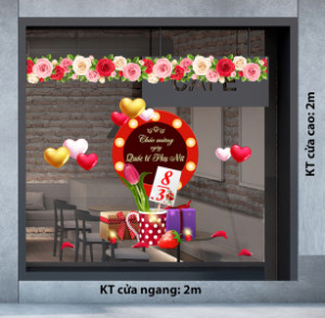 Decal dán tường Decal chữ 8 tháng 3 (8/3) quà mừng Decal dán tường Decal chữ 8 tháng 3 (8/3) quà mừng