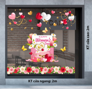 Decal dán tường Decal chữ 8 tháng 3 (8/3) thiệp chúc mừng 8/3 Decal dán tường Decal chữ 8 tháng 3 (8/3) thiệp chúc mừng 8/3