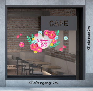 Decal dán tường Decal chữ 8 tháng 3 (8/3) trái tim 8/3 Decal dán tường Decal chữ 8 tháng 3 (8/3) trái tim 8/3