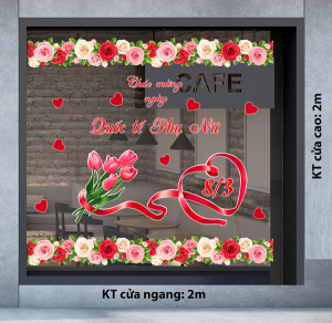 Decal dán tường Decal chữ 8 tháng 3 (8/3) Decal dán tường Decal chữ 8 tháng 3 (8/3)