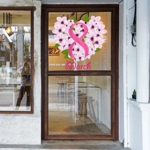 Decal dán tường Decal chữ 8 tháng 3 (8/3) hình trái tim dán cửa kính công ty văn phòng quán đẹp Decal dán tường Decal chữ 8 tháng 3 (8/3) hình trái tim dán cửa kính công ty văn phòng quán đẹp