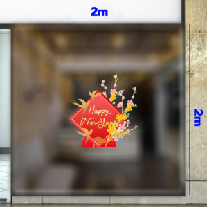 Decal dán tường Decal chữ happy new year hình vuông Decal dán tường Decal chữ happy new year hình vuông