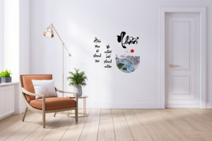 Decal dán tường Decal chữ Nhẫn Nhẫn Hữu tâm ắt thành tựu Vô nhẫn bất thành nhân