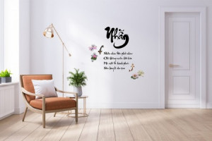 Decal dán tường Decal chữ Nhẫn Nhẫn nhịn đâu phải nhục Chỉ không muốn bất hòa Mà mất đi hạnh phúc Nên lặng lẽ cho qua