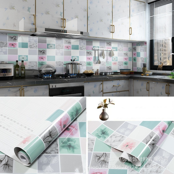Decal dán tường Decal dán bếp hoa sắc màu