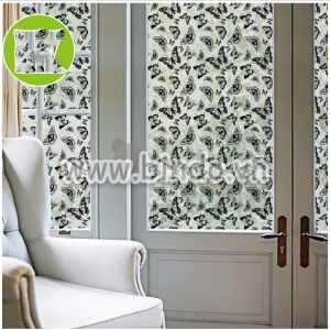 Decal dán tường Decal dán kính hoa văn bướm đen 90cm x 1m Decal dán tường Decal dán kính hoa văn bướm đen 90cm x 1m