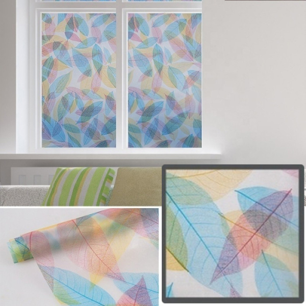 Decal dán tường Decal dán kính họa tiêt lá sắc màu nghệ thuật dán cửa sổ đẹp 90cm x 1m Decal dán tường Decal dán kính họa tiêt lá sắc màu nghệ thuật dán cửa sổ đẹp 90cm x 1m