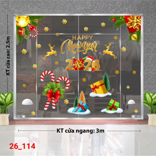 Decal dán tường Decal dán kính Noel   Combo số 114