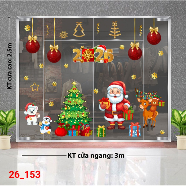 Decal dán tường Decal dán kính  Noel    Combo số 153