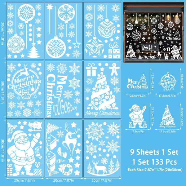 Decal dán tường Decal dán kính noel bông tuyết số 6