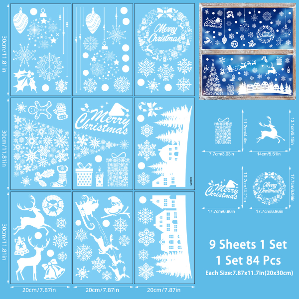 Decal dán tường Decal dán kính noel bông tuyết Decal dán tường Decal dán kính noel bông tuyết