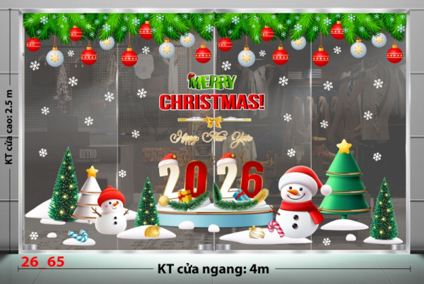 Decal dán tường Decal dán kính Noel  Combo  số 65
