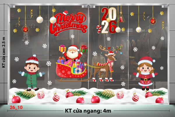 Decal dán tường Decal dán kính Noel Combo số 10