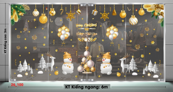 Decal dán tường Decal dán kính Noel Combo số 100