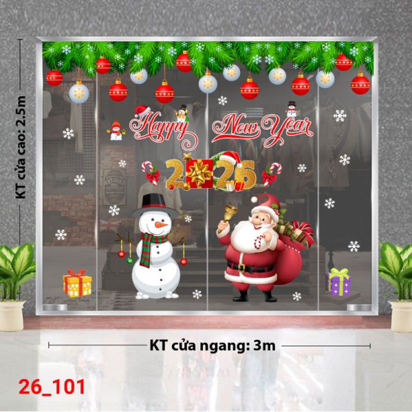 Decal dán tường Decal dán kính Noel Combo số 101