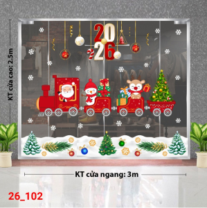 Decal dán tường Decal dán kính Noel Combo số 102